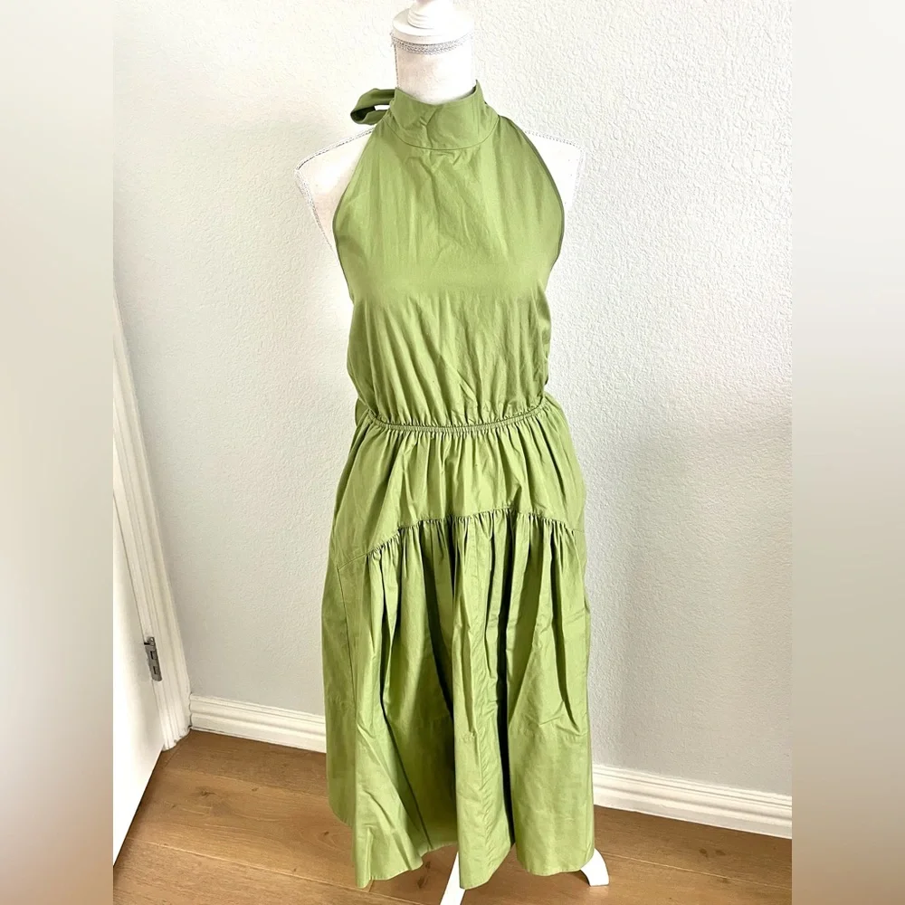 Vince Lime Backless Halter Dress - Picture 4 of 7